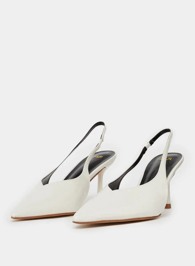 Styli Women White Slingback Shoes